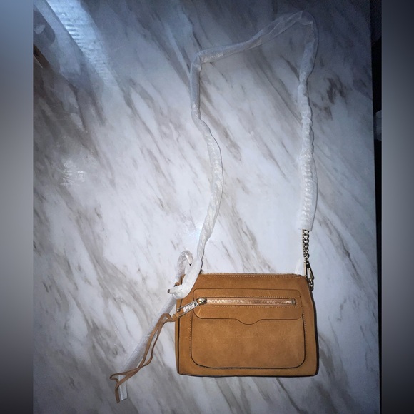 Rebecca Minkoff Caramel suede crossbody with gold hardware - Picture 1 of 9